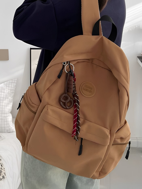 Ghiozdan unisex din Nylon pentru școală și călătorii, impermeabil, ultraușor, rezistent la abraziune, anti-furt, protecție a coloanei, căptușeală din poliester, culoare solidă, toamnă 2025