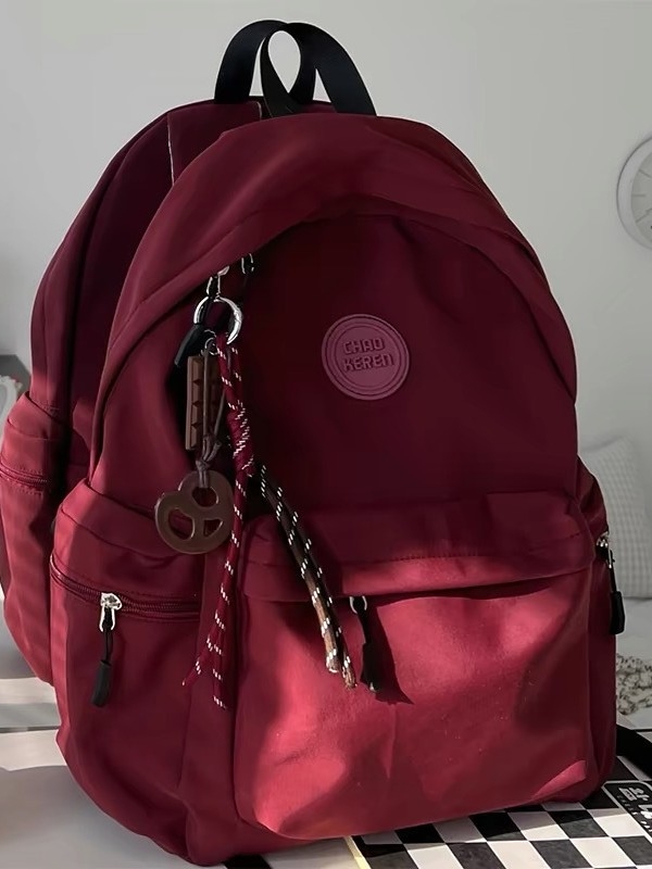 Ghiozdan unisex din Nylon pentru școală și călătorii, impermeabil, ultraușor, rezistent la abraziune, anti-furt, protecție a coloanei, căptușeală din poliester, culoare solidă, toamnă 2025