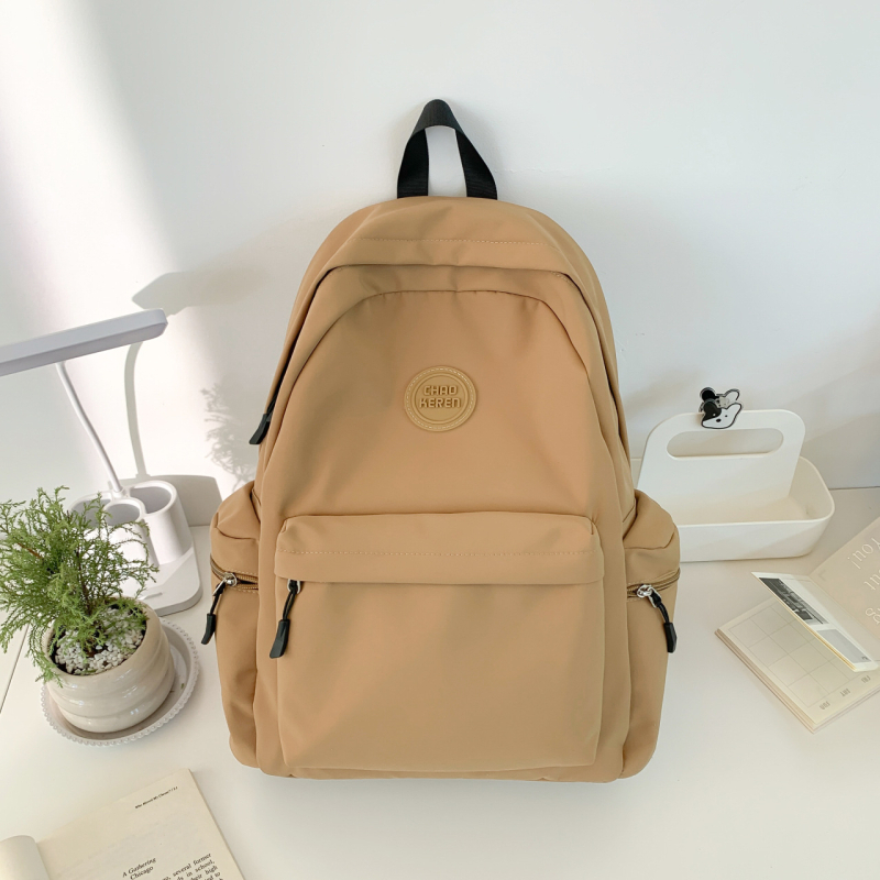 Ghiozdan unisex din Nylon pentru școală și călătorii, impermeabil, ultraușor, rezistent la abraziune, anti-furt, protecție a coloanei, căptușeală din poliester, culoare solidă, toamnă 2025