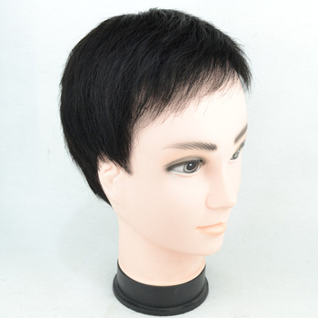 Perucă pentru bărbați cu păr real, scurt, model 701-2, potrivită pentru vopsire, ușoară și respirabilă.