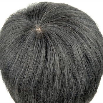 Perucă pentru bărbați cu păr real, scurt, model 701-2, potrivită pentru vopsire, ușoară și respirabilă.