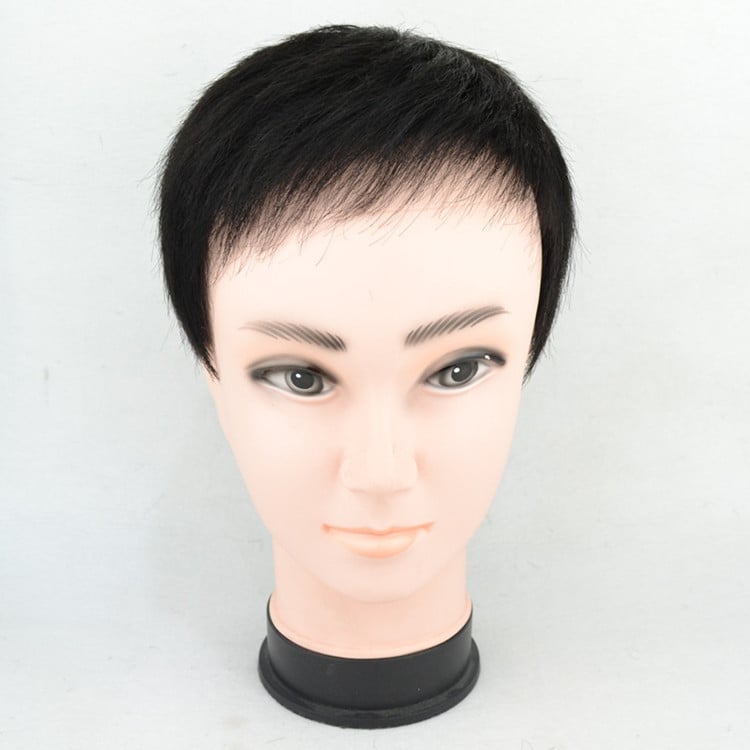 Perucă pentru bărbați cu păr real, scurt, model 701-2, potrivită pentru vopsire, ușoară și respirabilă.