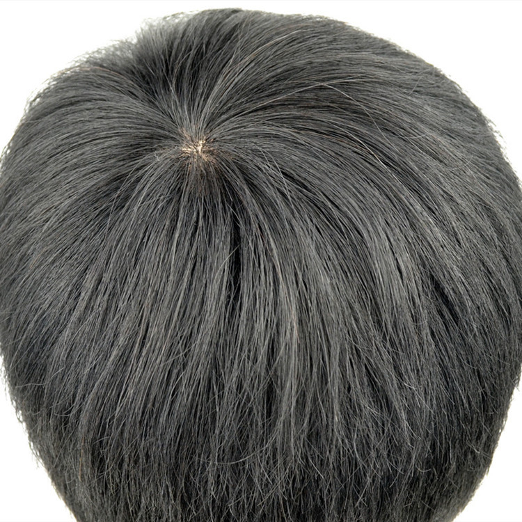 Perucă pentru bărbați cu păr real, scurt, model 701-2, potrivită pentru vopsire, ușoară și respirabilă.