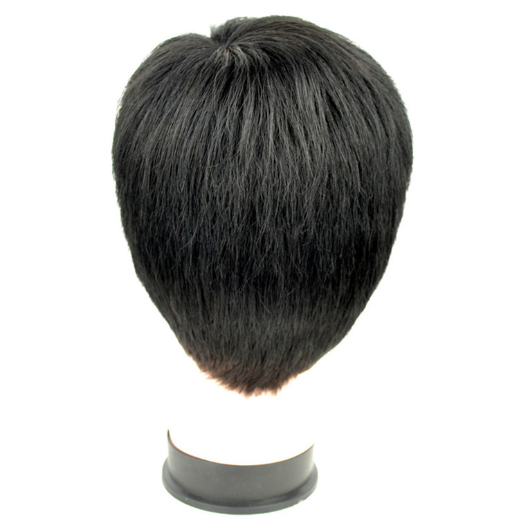 Perucă pentru bărbați cu păr real, scurt, model 701-2, potrivită pentru vopsire, ușoară și respirabilă.