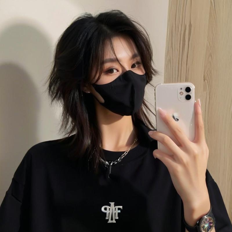 Férfi cosplay paróka, japán stílusú középhosszú-hosszú haj, farkasfarok mullet, hőálló szintetikus rost, festhető