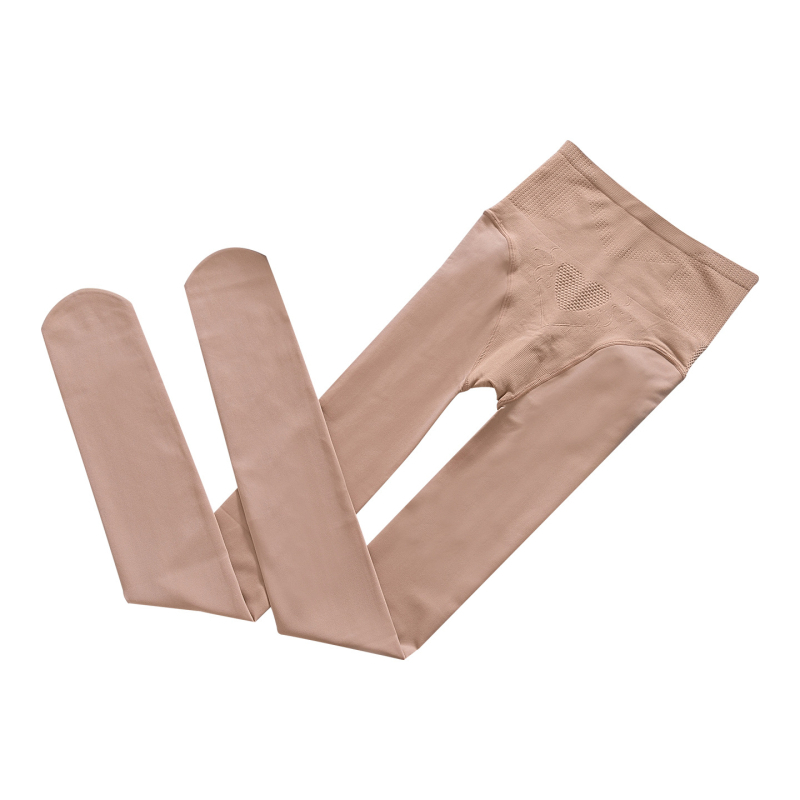 Jiaochan 630 Visoki struk, kontrola trbuha, Plus veličina, podizanje stražnjice, crne sjajne tajice, tanke, proljeće-jesen, 100g, osjet golih nogu