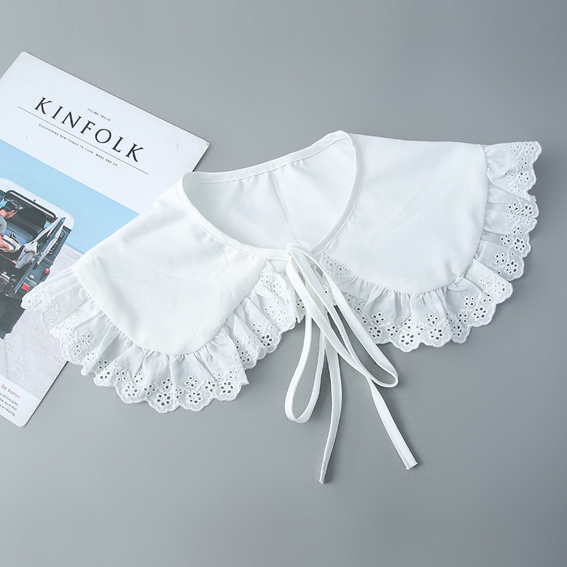 Guler fals pentru fete, stil japonez, guler dantelat de păpușă, fular mic (Material: Mătase; Gen: Feminin; Sezoane: Vară, Primăvară, Toamnă, Iarnă; Conținut de mătase: >96%)