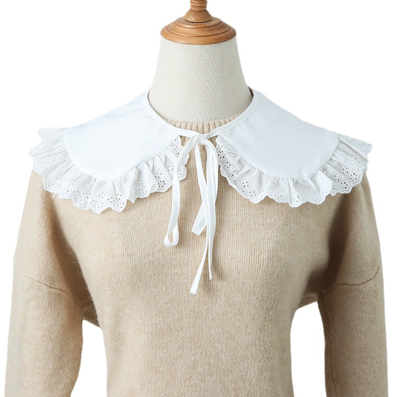 Guler fals pentru fete, stil japonez, guler dantelat de păpușă, fular mic (Material: Mătase; Gen: Feminin; Sezoane: Vară, Primăvară, Toamnă, Iarnă; Conținut de mătase: >96%)