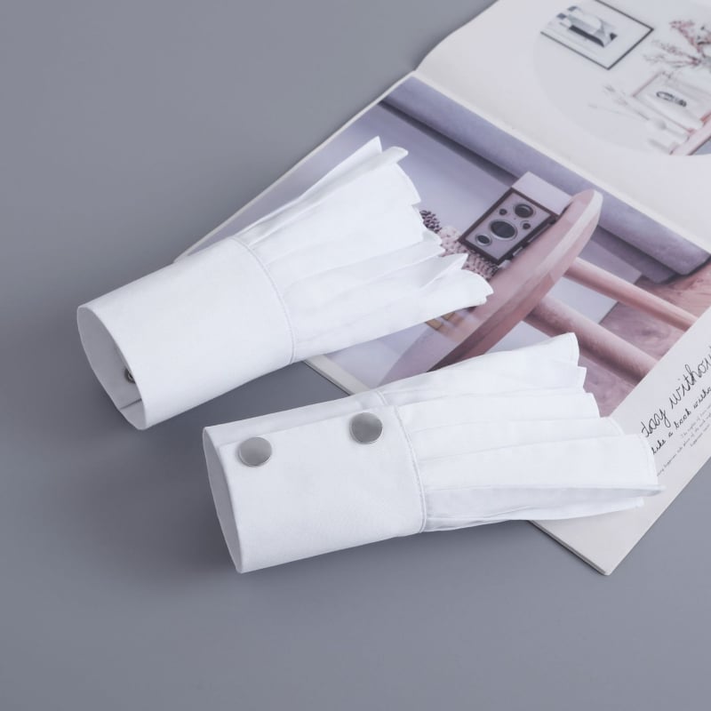 Mâneci false plisate din bumbac pentru femei, mâneci scurte decorative, circumferința mâneții 22 cm, căptușeală din bumbac, toamna 2025