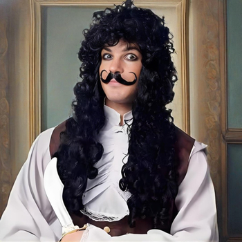 Cosplay paróka kalóz kapitánynak — hosszú göndör haj, hőálló szálak, göndöríthető vagy festhető