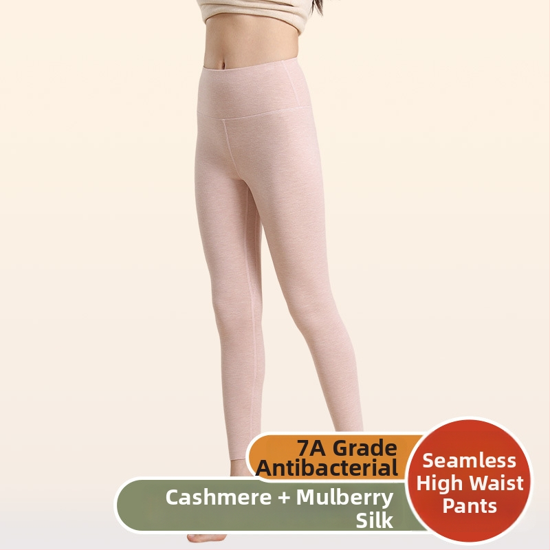 Ženske termalne hlače od svile i kašmira, visoki pas, velvet podstava, dvostruka debljina, antibakterijske, ekstra debeli