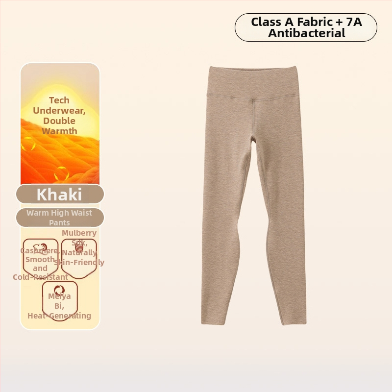 Ženske termalne hlače od svile i kašmira, visoki pas, velvet podstava, dvostruka debljina, antibakterijske, ekstra debeli