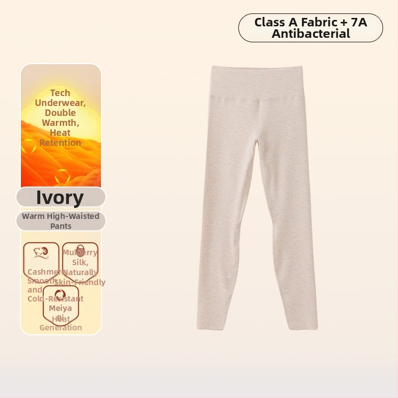 Ženske termalne hlače od svile i kašmira, visoki pas, velvet podstava, dvostruka debljina, antibakterijske, ekstra debeli