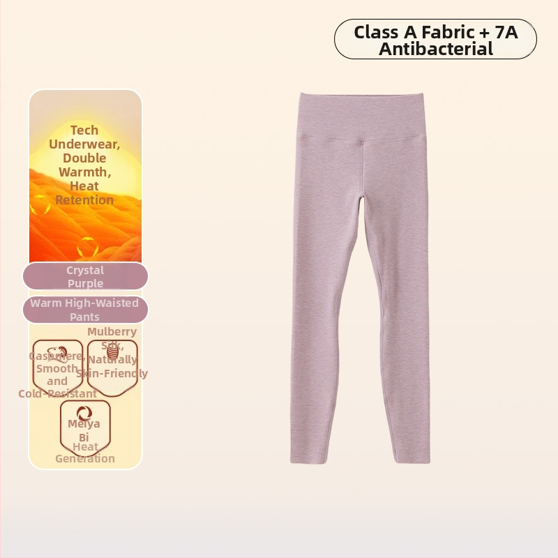 Ženske termalne hlače od svile i kašmira, visoki pas, velvet podstava, dvostruka debljina, antibakterijske, ekstra debeli