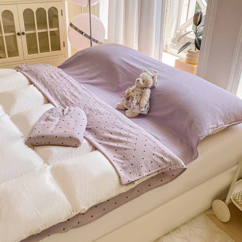 T2L korejski dvostruko složen gaz posteljina set — poliester punilo, podstava i tkanina, u stilu omotnice, 4 komada, za odrasle