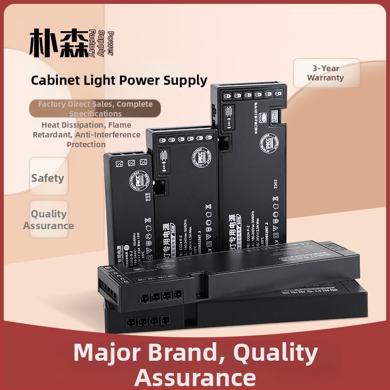 Τροφοδοτικό LED ντουλαπιού με διακόπτη, 12V/24V, διεπαφή DuPont, IP20, CE, 99% απόδοση