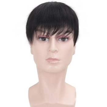 Férfi paróka valós emberi hajból, kézzel szőtt, rövid hosszúságú, festhető, kopaszodást fed
