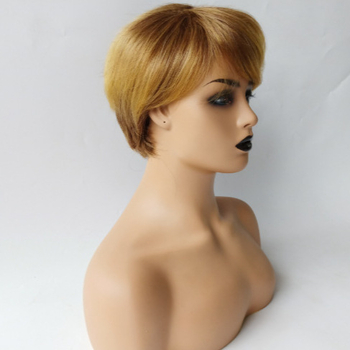 Ženska kratka ravna perika s dijagonalnim šiškama, vlakno otporno na visoke temperature, model K21, može se obojiti.