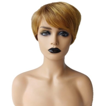 Ženska kratka ravna perika s dijagonalnim šiškama, vlakno otporno na visoke temperature, model K21, može se obojiti.