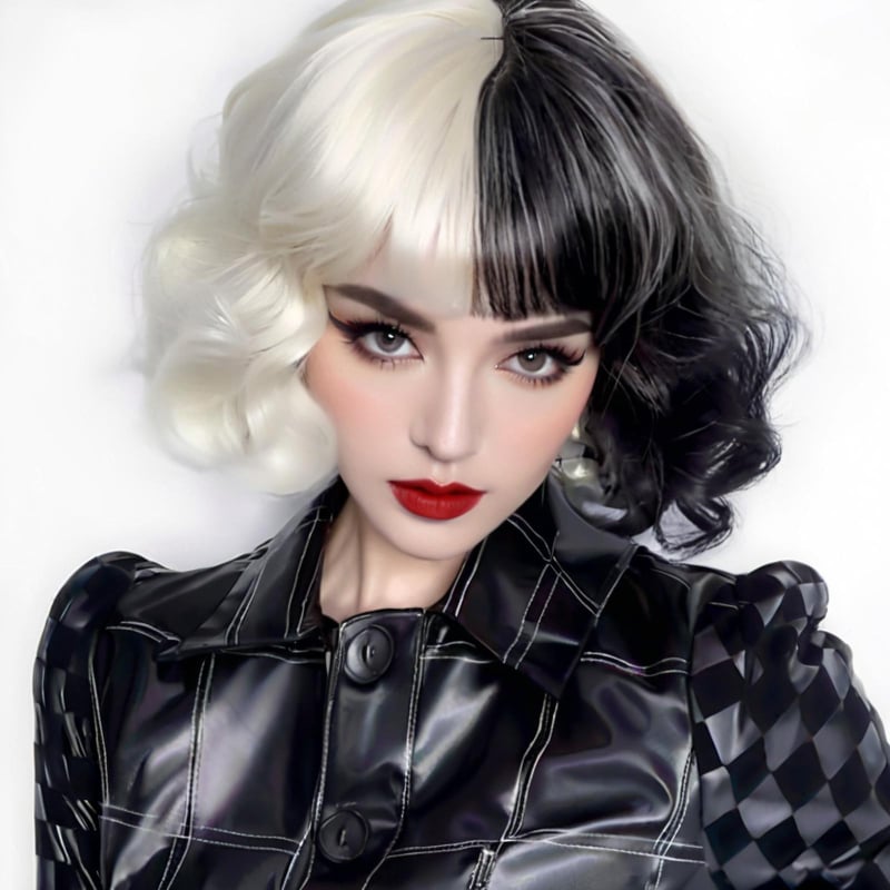 Περούκα με κοντά σγουρά μαλλιά, φυσικό στυλ, μοντέλο 748, φράντζα, σύρμα υψηλής θερμοκρασίας