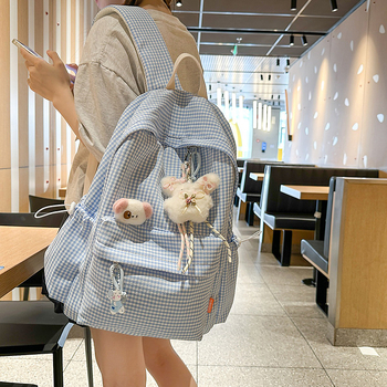 Rucsac școlar unisex, din țesătură compozită, respirabil, model în dungi, curele curbate
