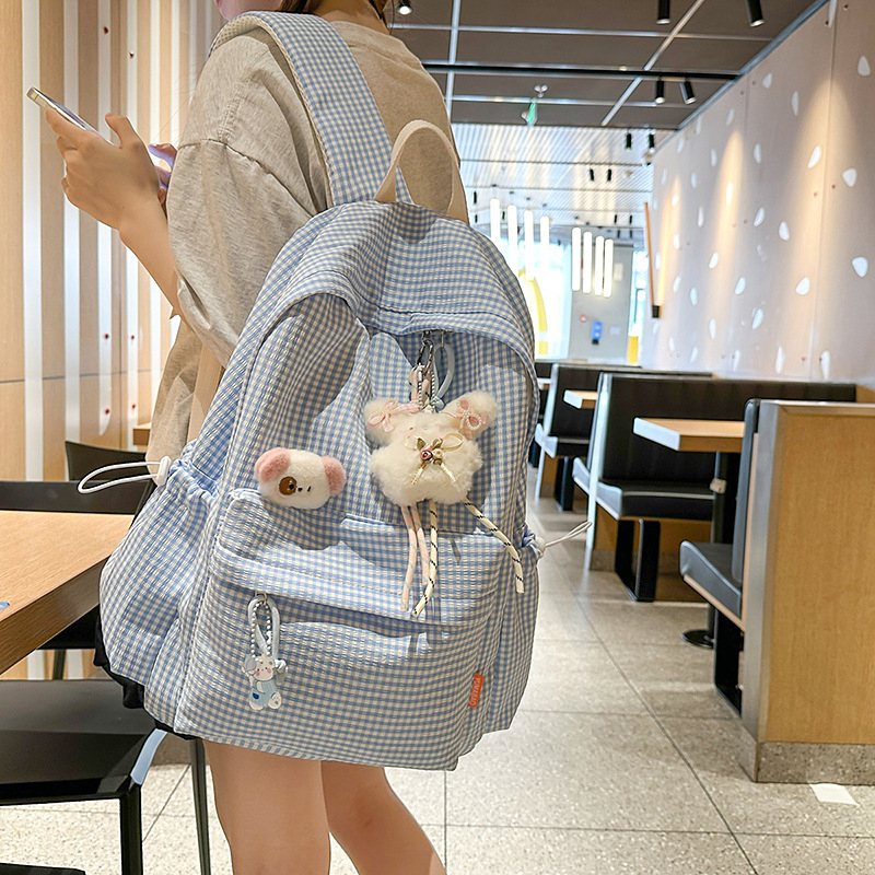 Rucsac școlar unisex, din țesătură compozită, respirabil, model în dungi, curele curbate