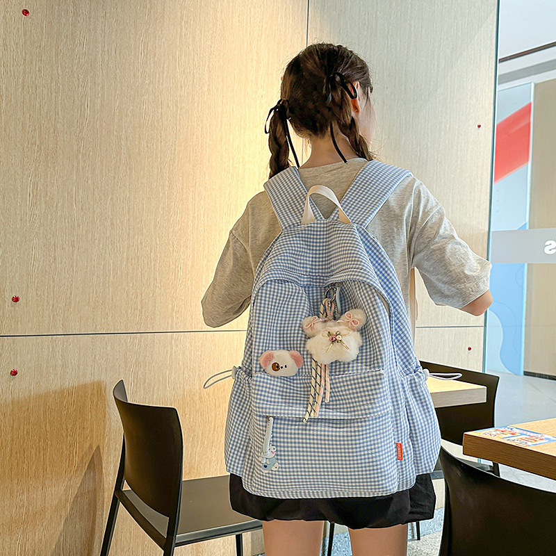 Rucsac școlar unisex, din țesătură compozită, respirabil, model în dungi, curele curbate
