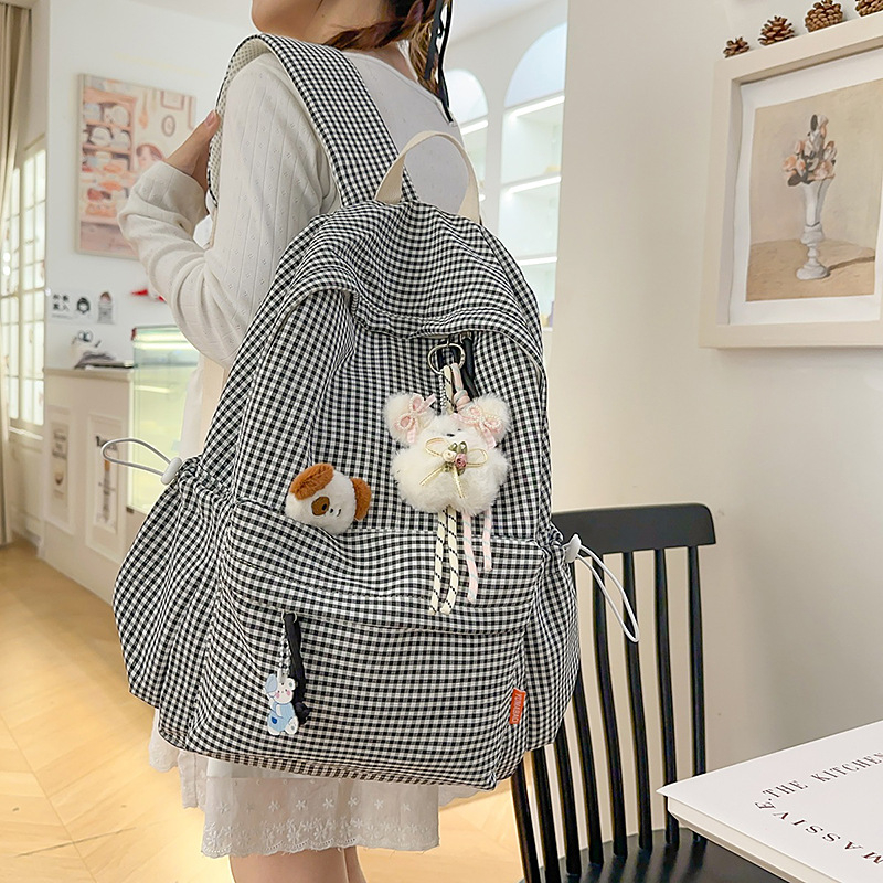 Rucsac școlar unisex, din țesătură compozită, respirabil, model în dungi, curele curbate