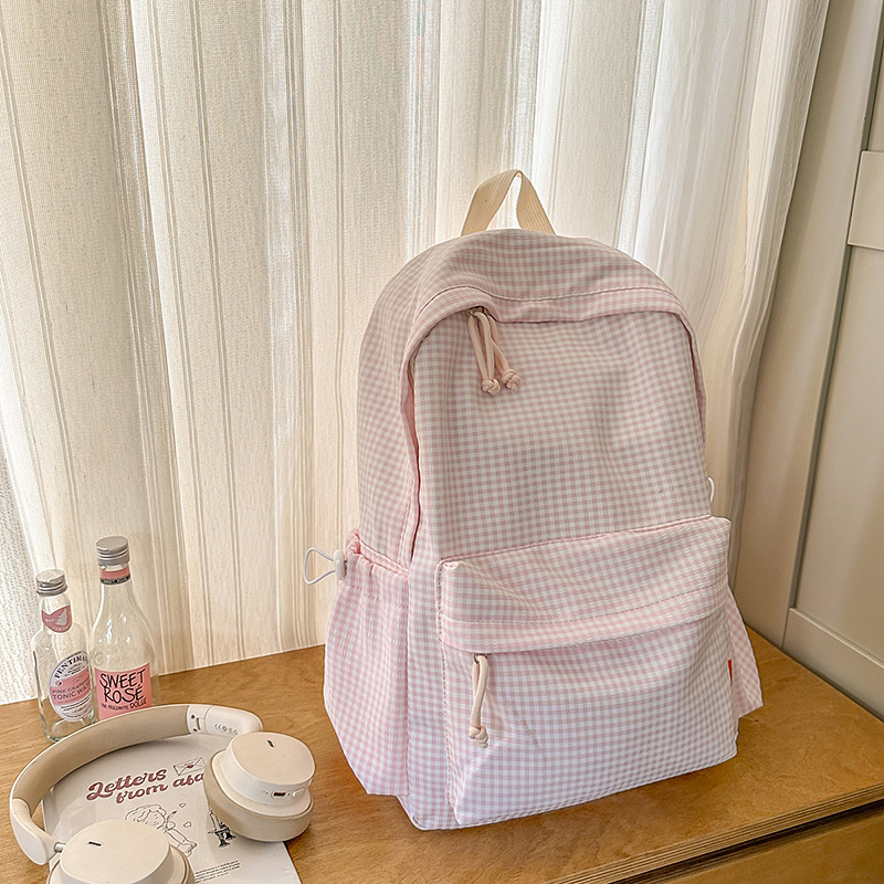 Rucsac școlar unisex, din țesătură compozită, respirabil, model în dungi, curele curbate