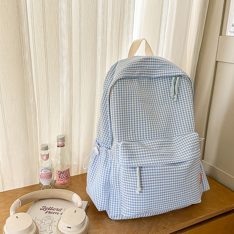 Rucsac școlar unisex, din țesătură compozită, respirabil, model în dungi, curele curbate