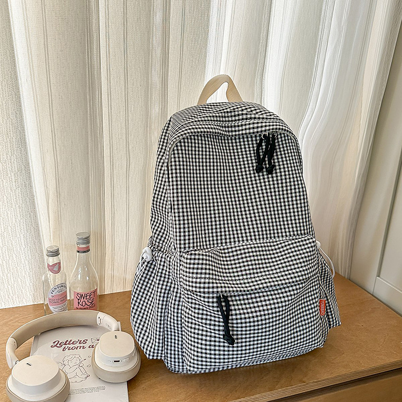 Rucsac școlar unisex, din țesătură compozită, respirabil, model în dungi, curele curbate