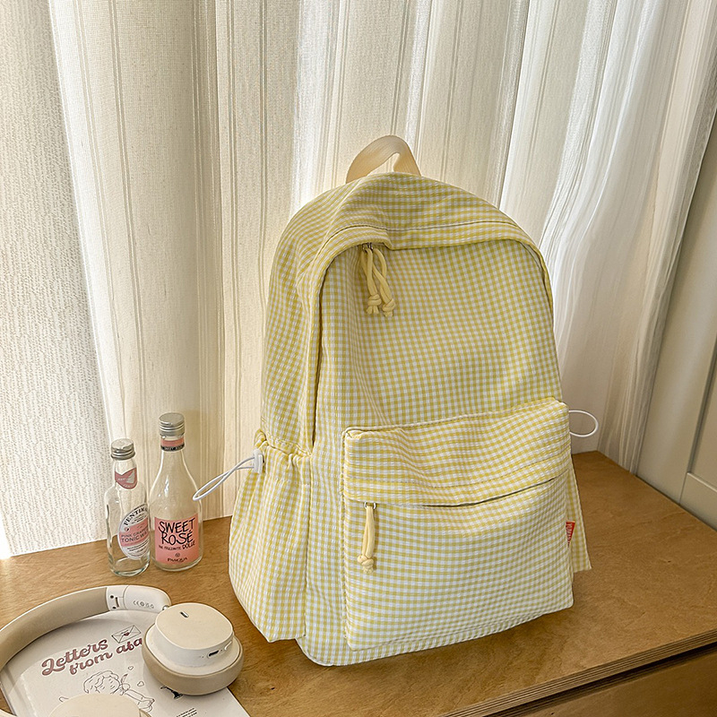 Rucsac școlar unisex, din țesătură compozită, respirabil, model în dungi, curele curbate