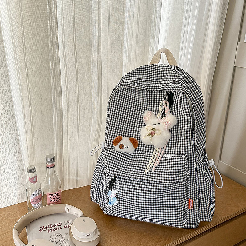 Rucsac școlar unisex, din țesătură compozită, respirabil, model în dungi, curele curbate