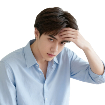 Muška perika – kratka kosa sa srednjim razdjelom, kratke kovrčave frizure, korejski stil, prirodan pahuljast izgled