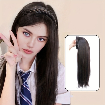 Duga ravna perika, korejski stil, vlakna otporna na visoke temperature, model 870