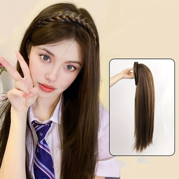 Duga ravna perika, korejski stil, vlakna otporna na visoke temperature, model 870