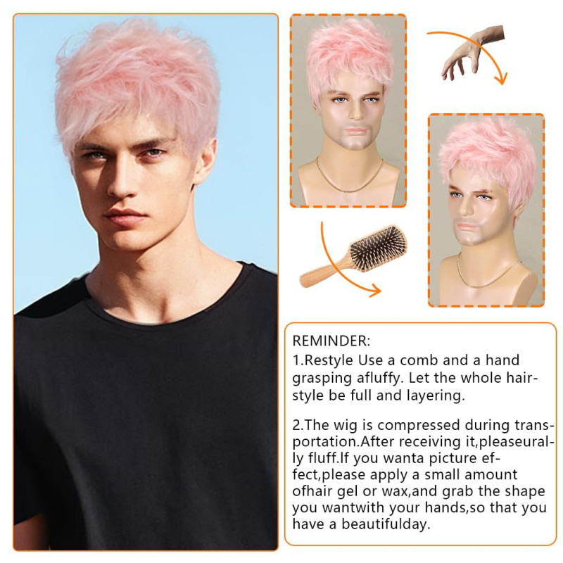 Muška perika Keris M4272 - kratka kosa, vlakna visoke temperature, mehanizam obrade, model M4272