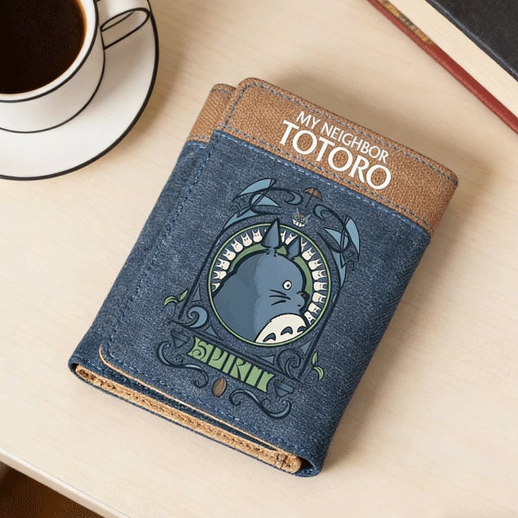 Portofel PU tri-fold cu model anime, stil stradal, unisex