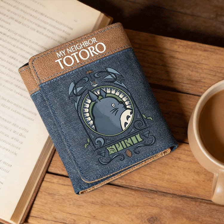 Portofel PU tri-fold cu model anime, stil stradal, unisex