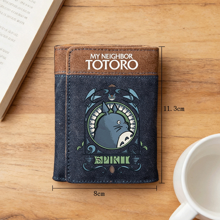 Portofel PU tri-fold cu model anime, stil stradal, unisex