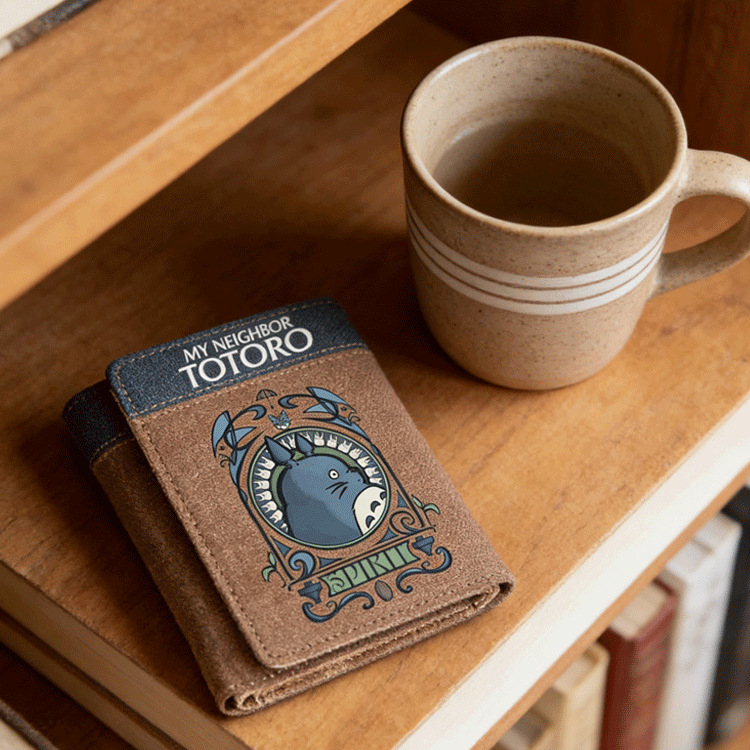 Portofel PU tri-fold cu model anime, stil stradal, unisex