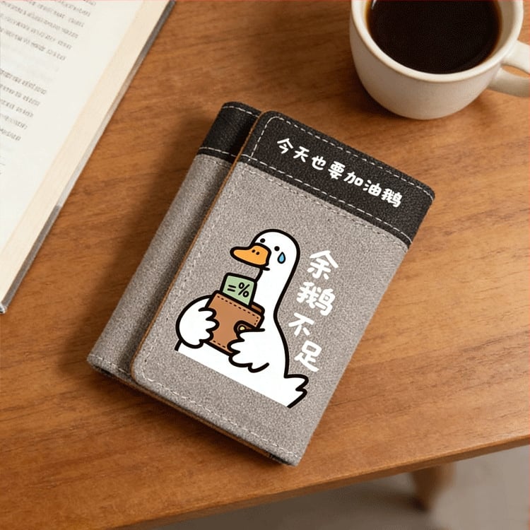 Portofel PU tri-fold cu model anime, stil stradal, unisex