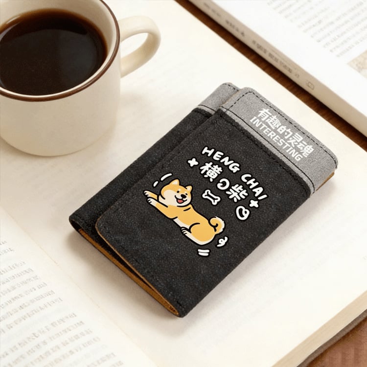 Portofel PU tri-fold cu model anime, stil stradal, unisex