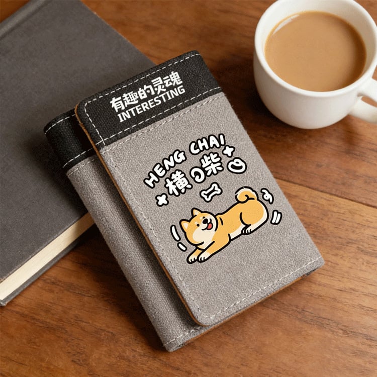 Portofel PU tri-fold cu model anime, stil stradal, unisex