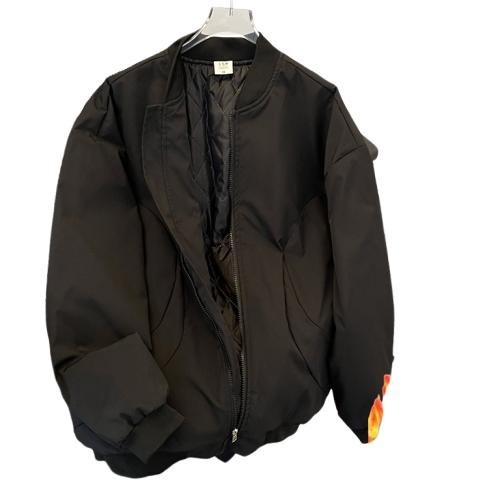 Harrington jakna – otporna na habanje od poliesterskog blend-a, stojeći ovratnik, zatvarač, labavi kroj, dugi rukavi, zimska svakodnevna vanjska odjeća