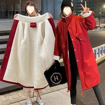 Ženski pamučni kaput srednje duljine, ležeran kroj, dugi rukavi, debeli topli pamuk, zima 2025