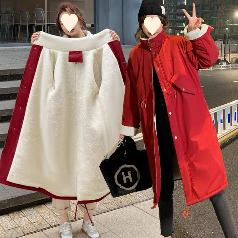 Ženski pamučni kaput srednje duljine, ležeran kroj, dugi rukavi, debeli topli pamuk, zima 2025