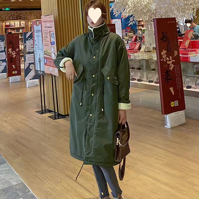 Ženski pamučni kaput srednje duljine, ležeran kroj, dugi rukavi, debeli topli pamuk, zima 2025