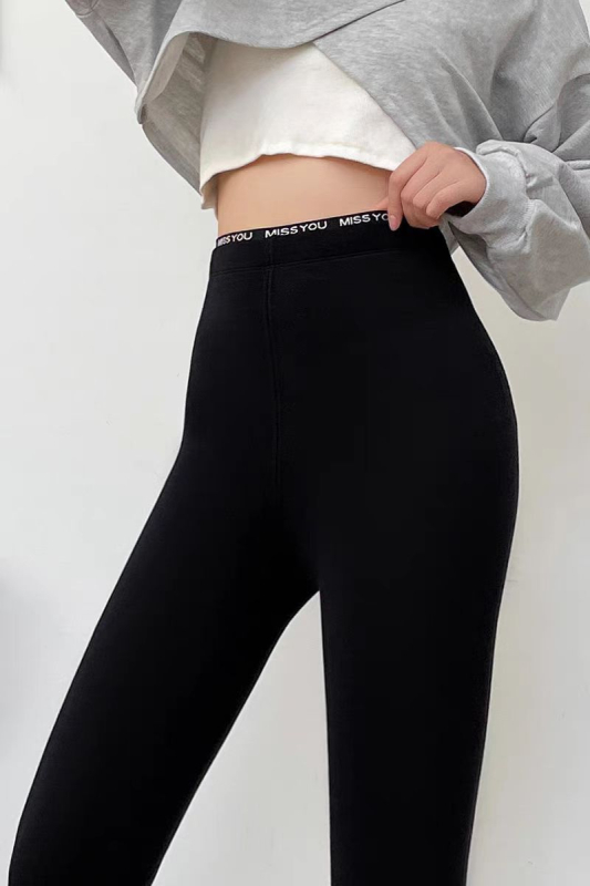 Pantalone za jogu od pamukasto‑mješavine s elastanom, debeli i topli, bez šavova, duljina 9/10, 3D uzorak