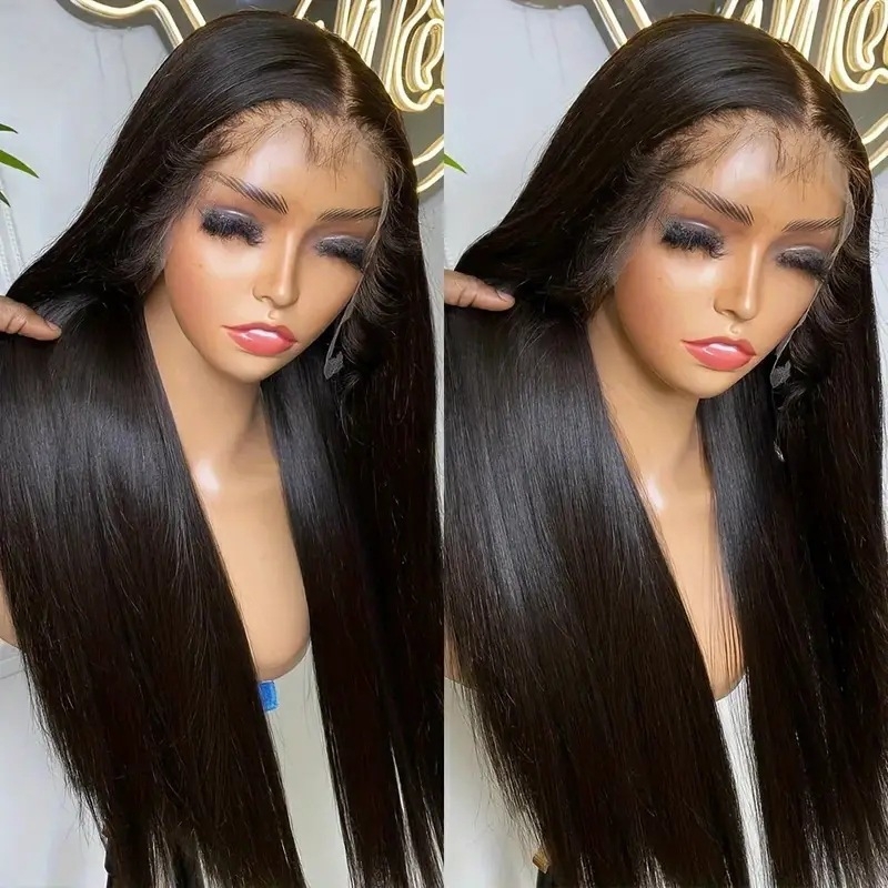 Egzotična duga ravna perika s nakrivljenim bangs, vlakna visoke temperature, model M1549, porijeklo Zhejiang